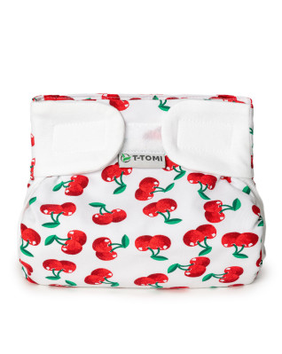 T-TOMI Orthopädisches Spreizhöschen für breites Wickeln - klettverschluss Cherries (3-6kg)