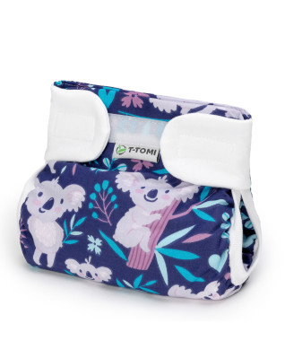 T-TOMI Orthopädisches Spreizhöschen für breites Wickeln - klettverschluss Dark koalas (bis zu 3kg)