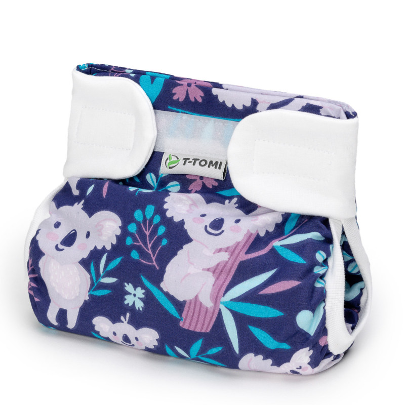 T-TOMI Orthopädisches Spreizhöschen für breites Wickeln - klettverschluss Dark koalas (bis zu 3kg)
