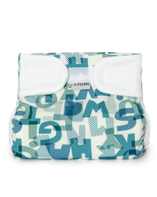 T-TOMI Orthopädisches Spreizhöschen für breites Wickeln - klettverschluss Green alphabet (3-6kg)