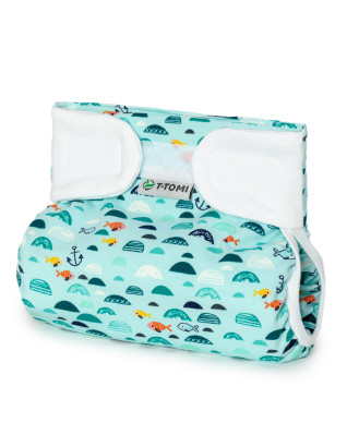 T-TOMI Orthopädisches Spreizhöschen für breites Wickeln - klettverschluss Green sea (3-6kg)