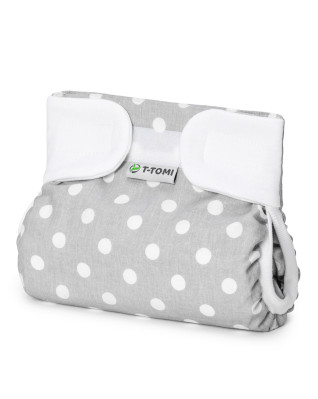 T-TOMI Orthopädisches Spreizhöschen für breites Wickeln - klettverschluss Grey polka (3-6kg)