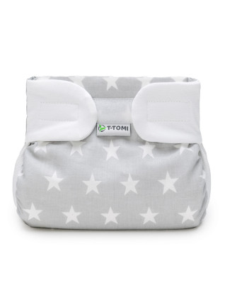 T-TOMI Orthopädisches Spreizhöschen für breites Wickeln PLUS - klettverschluss Grey stars (5-9kg)