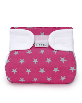 T-TOMI Orthopädisches Spreizhöschen für breites Wickeln - klettverschluss Magenta (5-9kg)