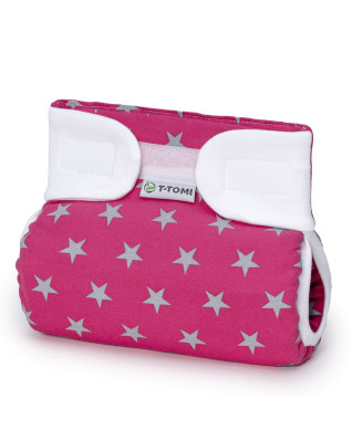 T-TOMI Orthopädisches Spreizhöschen für breites Wickeln - klettverschluss Magenta (bis zu 3kg)