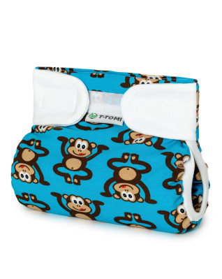 T-TOMI Orthopädisches Spreizhöschen für breites Wickeln - klettverschluss Monkey (3-6kg)