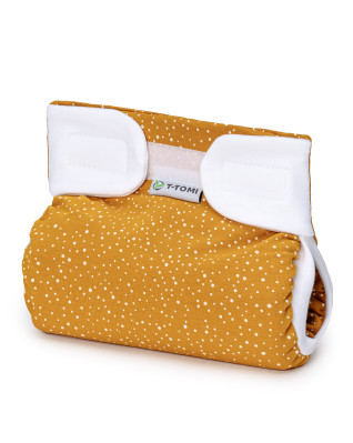 T-TOMI Orthopädisches Spreizhöschen für breites Wickeln - klettverschluss Mustard (bis zu 3kg)