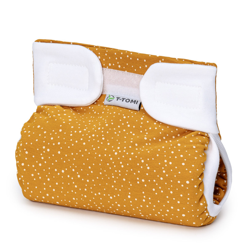 T-TOMI Orthopädisches Spreizhöschen für breites Wickeln - klettverschluss Mustard (bis zu 3kg)