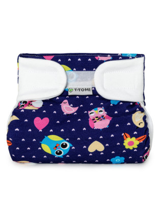 T-TOMI Orthopädisches Spreizhöschen für breites Wickeln - klettverschluss Owls (3-6kg)