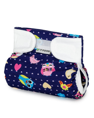 T-TOMI Orthopädisches Spreizhöschen für breites Wickeln - klettverschluss Owls (3-6kg)