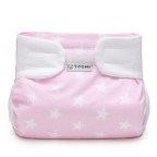 T-TOMI Orthopädisches Spreizhöschen für breites Wickeln - klettverschluss Pink stars (3-6kg)