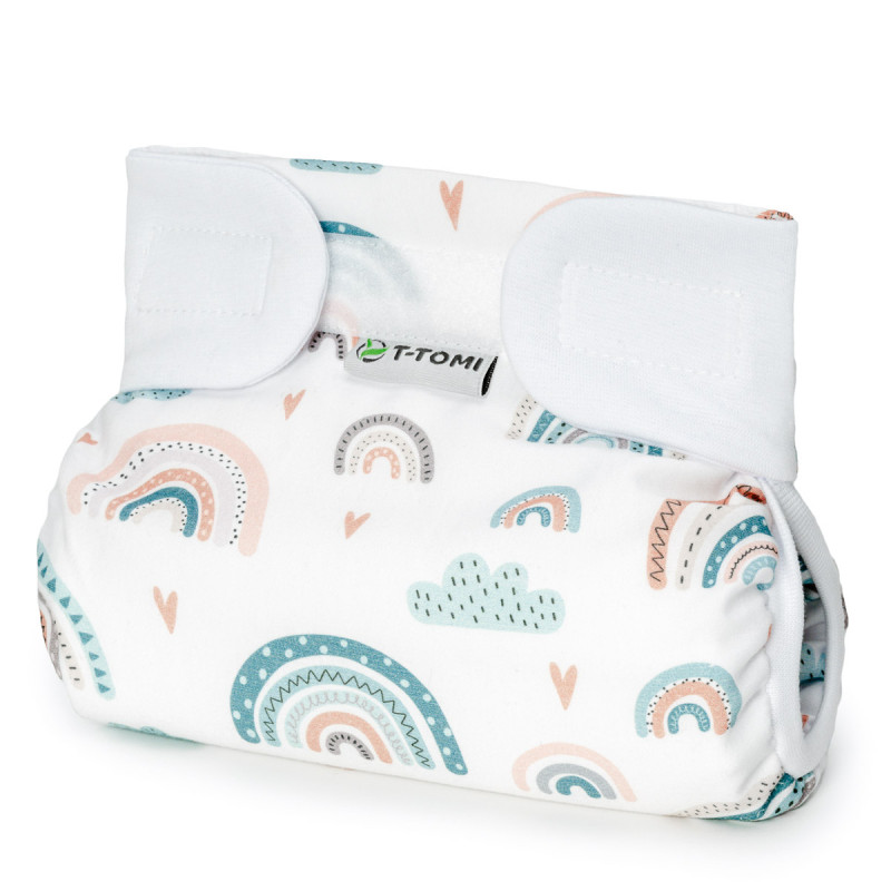 T-TOMI Orthopädisches Spreizhöschen für breites Wickeln - klettverschluss Rainbow (bis zu 3kg)