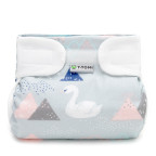 T-TOMI Orthopädisches Spreizhöschen für breites Wickeln PLUS - klettverschluss Swan (5-9kg)