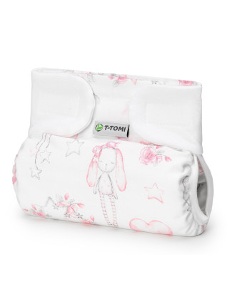 T-TOMI Orthopädisches Spreizhöschen für breites Wickeln - klettverschluss Sweet bunnies (3-6kg)
