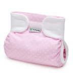 T-TOMI Orthopädisches Spreizhöschen für breites Wickeln - klettverschluss White dots (bis zu 3kg)