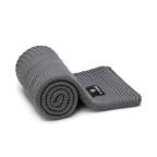 T-TOMI Gestrickte Decke Dark grey waves