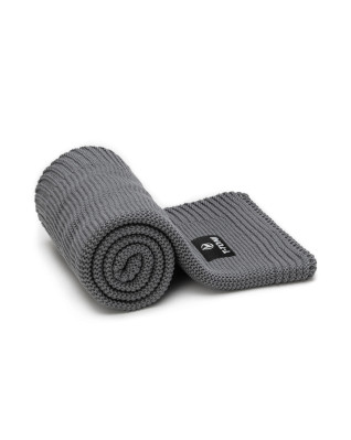 T-TOMI Gestrickte Decke Dark grey waves