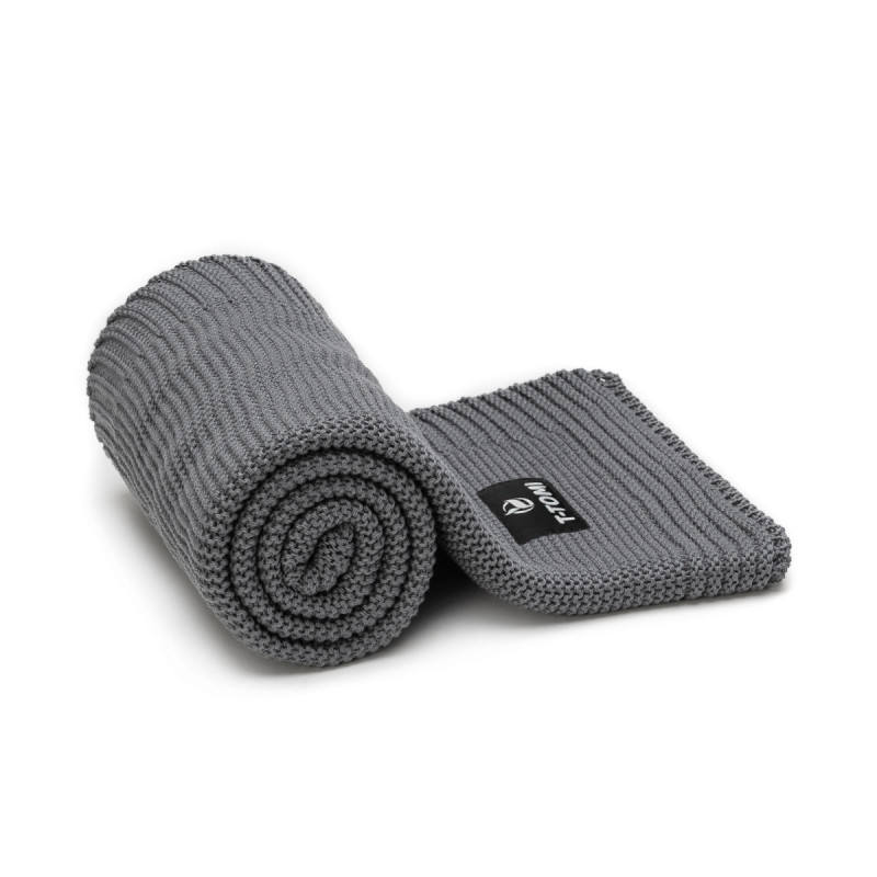 T-TOMI Gestrickte Decke Dark grey waves