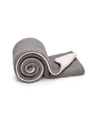 T-TOMI Gestrickte Decke WARM Cloud grey