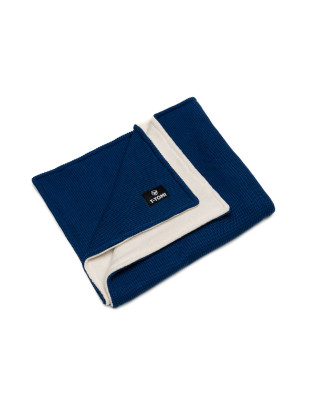 T-TOMI Gestrickte Decke WARM Dark blue waves