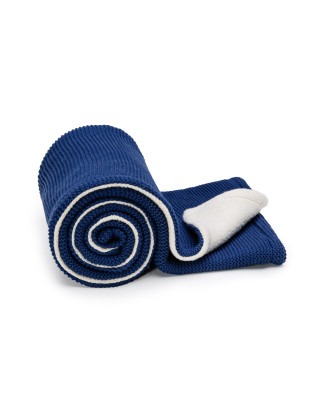 T-TOMI Gestrickte Decke WARM Dark blue waves