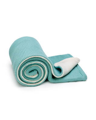 T-TOMI Gestrickte Decke WARM Mint waves