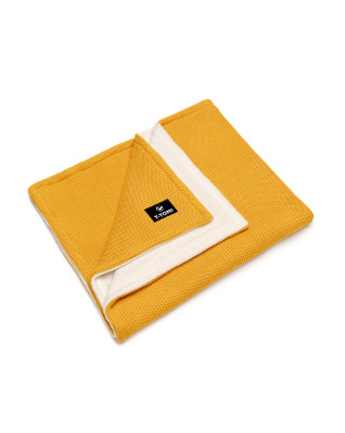 T-TOMI Gestrickte Decke WARM Mustard waves