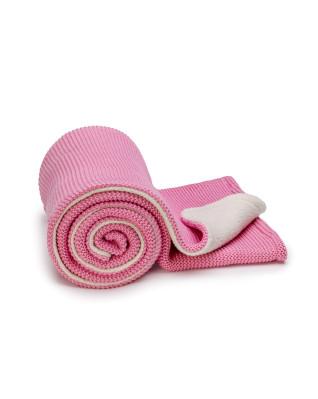 T-TOMI Gestrickte Decke WARM Pink waves