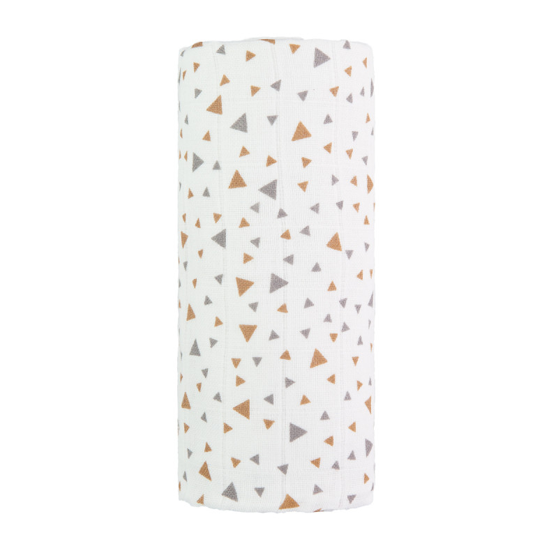 T-TOMI Grosses Baumwollmulltuch Beige triangles 